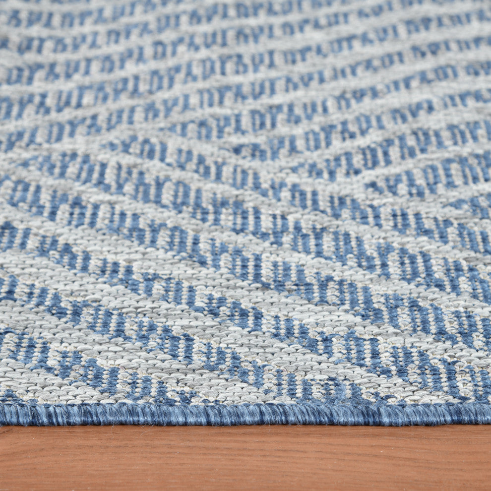Maryland Abbel Indoor/Outdoor Area Rug, Blue, 6'6" x 9'10", Geometric