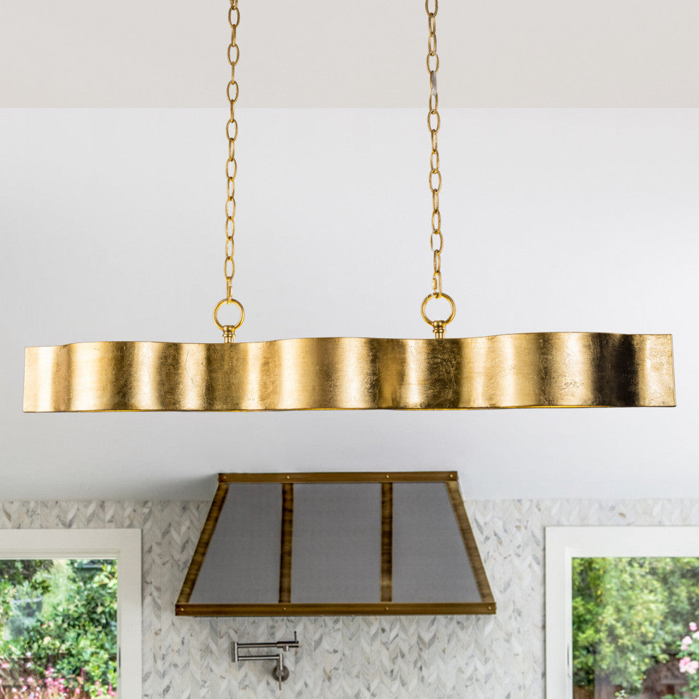 5-Light Gold Adjustable Chain Modern Pendant Light