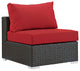Sojourn Outdoor Patio Fabric Sunbrella Armless Canvas Red