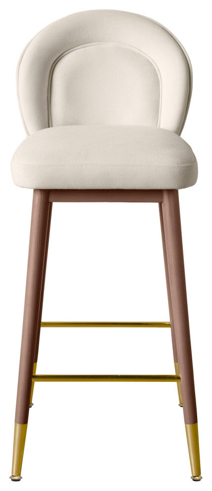 Hailey Cream Velvet Barstool