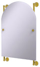 Waverly Place Arched Top Frameless Rail Mounted Mirror, Polished Brass
