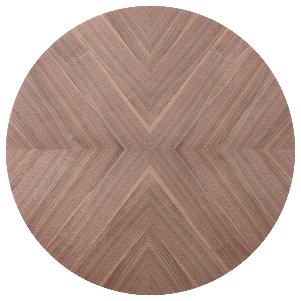 Eleanor Rich Walnut Veneer Coffee Table, Gold Base