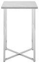 Glam 2-Piece Metal and Wood Square Accent Tables "“ Faux White Marble/Chrome