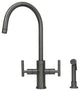 Akicon™ Two-Handle Copper Widespread Kitchen Faucet With Side Sprayer, Gun Black