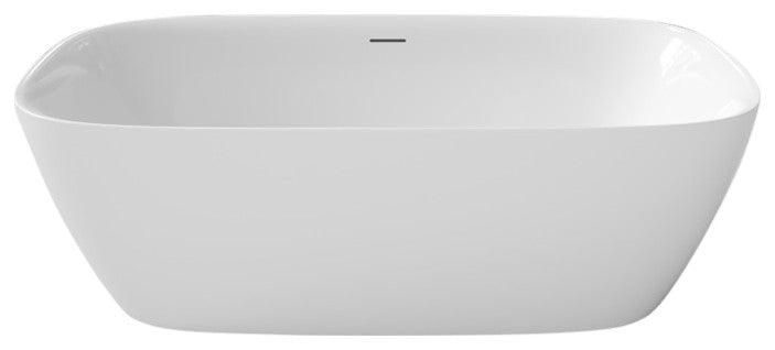 Perlato Catalonia Freestanding Soaking Tub, White, 67"