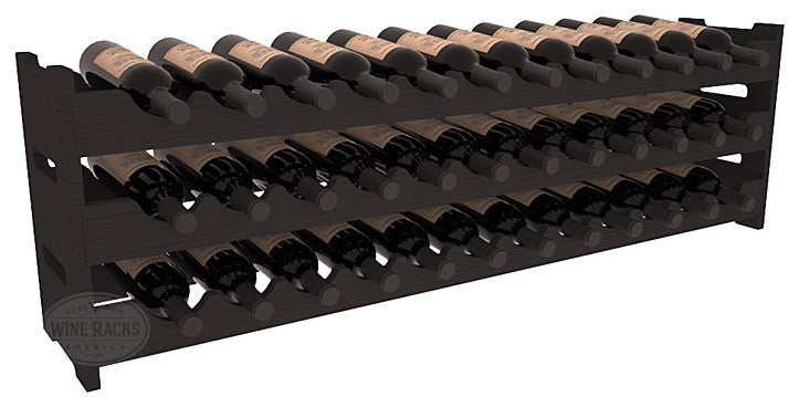 36-Bottle Scalloped Wine Rack, Pine, Black Stain