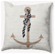 16x16" Anchor and Rope Nautical Decorative Indoor Pillow, Mauve