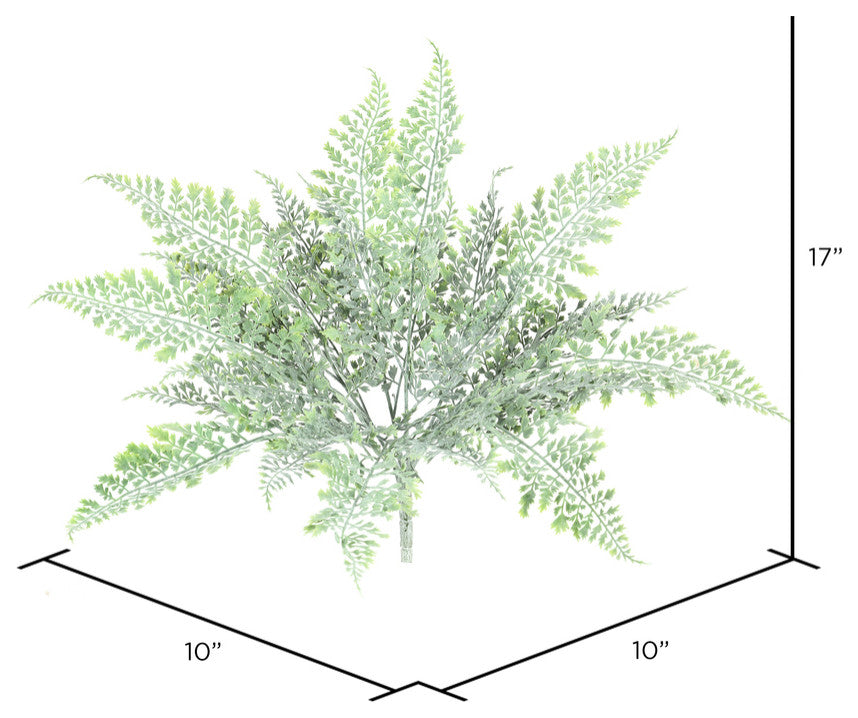 Vickerman Ff170401 17" Artificial Green Frosted Fern Bush