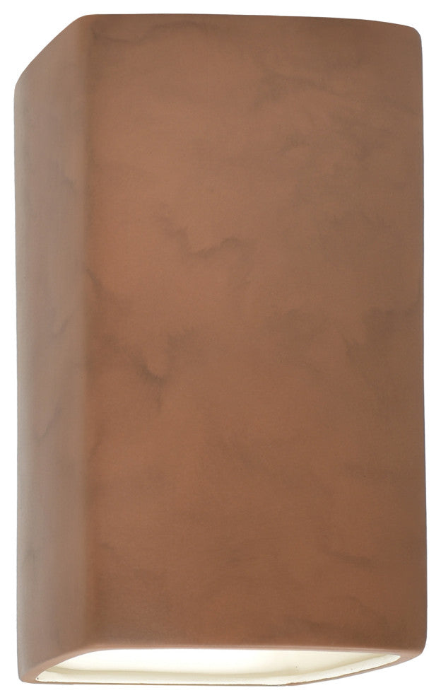 Ambiance, Small Rectangle, Closed Top, Outdoor, Wall Sconce, E26 Incandescent, Terra Cotta