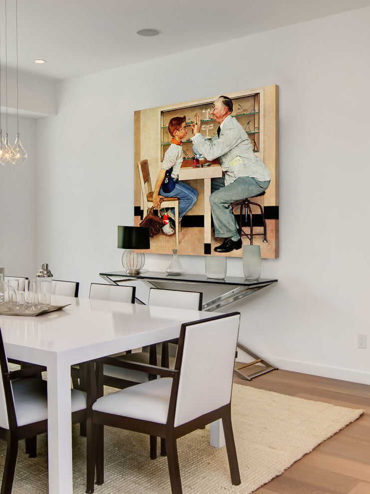 "Eye Doctor" Painting Print on Canvas by Norman Rockwell