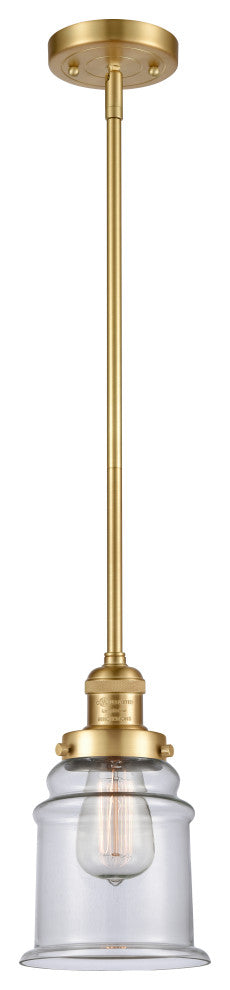 Canton 1 Light Mini Pendant, Satin Gold, Clear