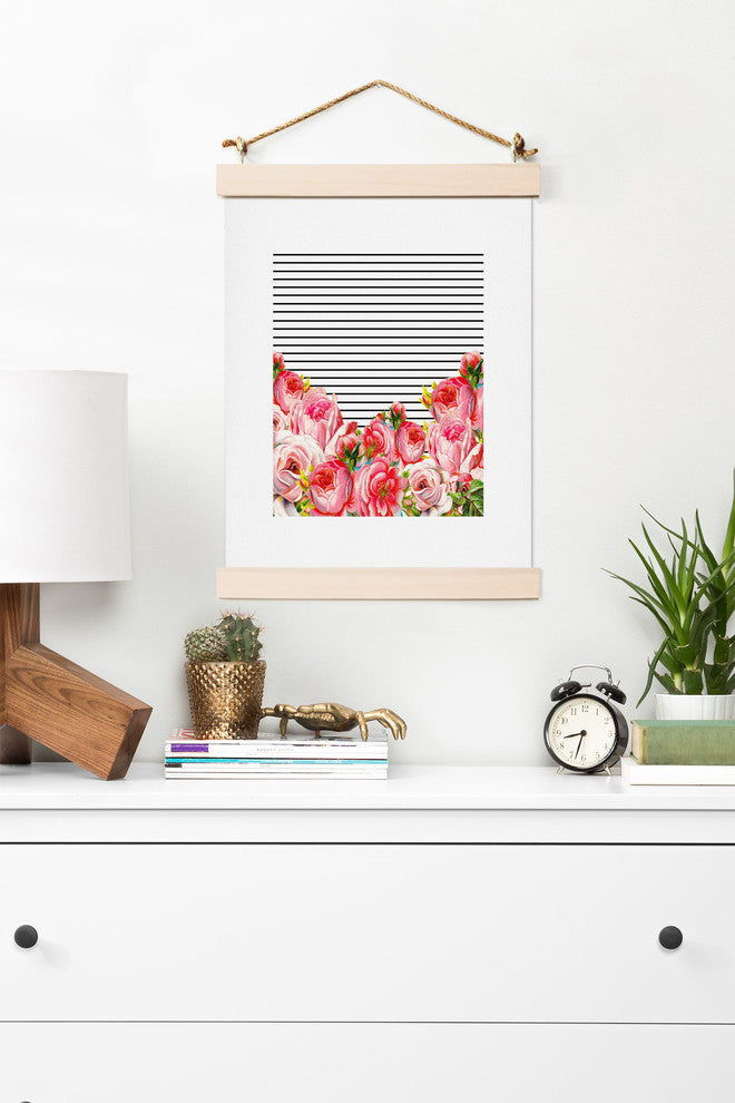 Deny Designs Allyson Johnson Bold Floral And Stripes Art Print