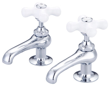 Vintage Classic Basin Lavatory Faucet, Chrome, Cross Handles