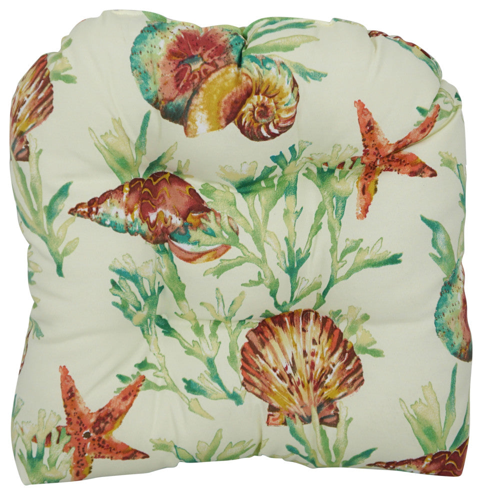 19" U-Shaped Dining Chair Cushions, Set of 4, Daytrip Reef