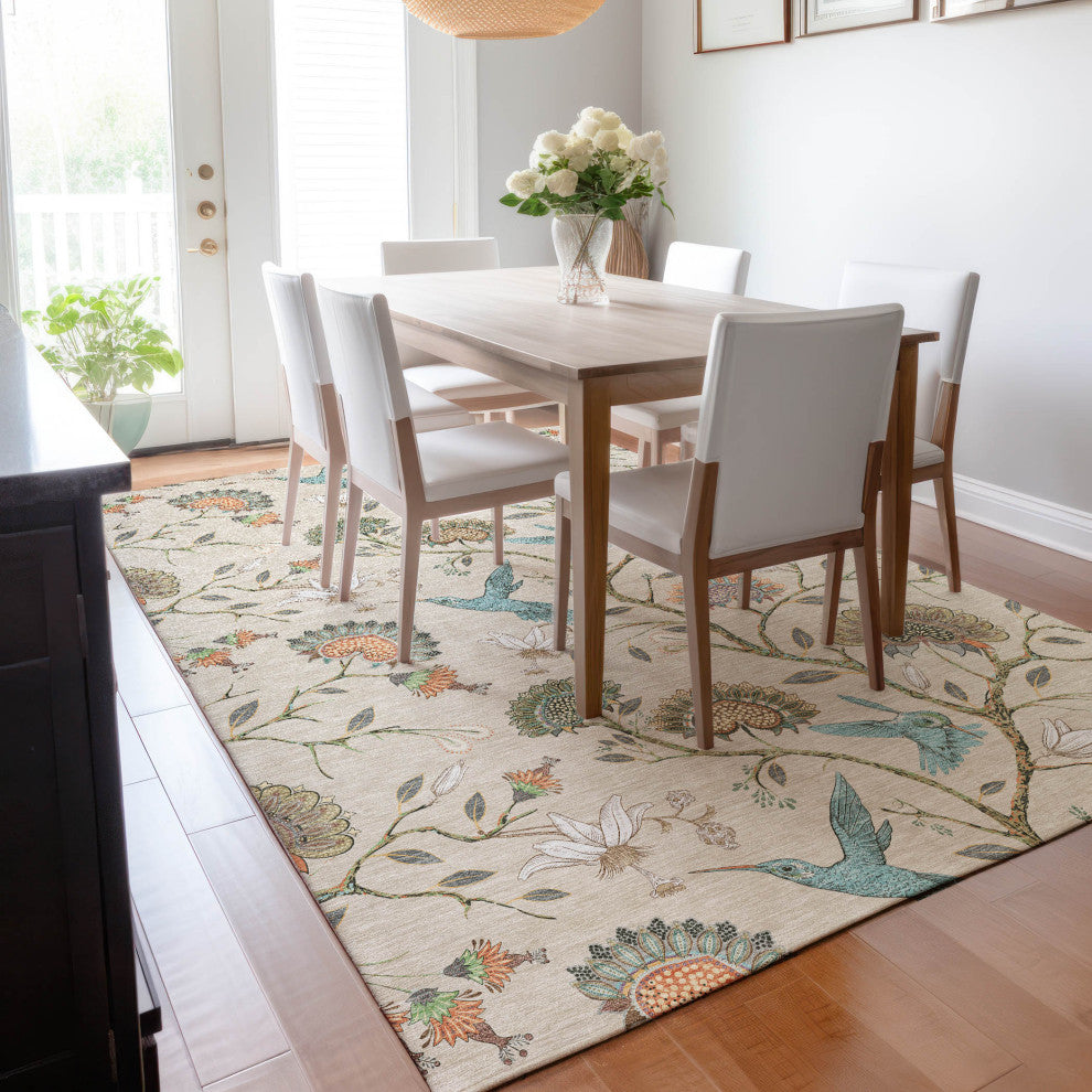 Addison Premium Washable Mayfield AMF174 beige 5' x 7'6" Rug