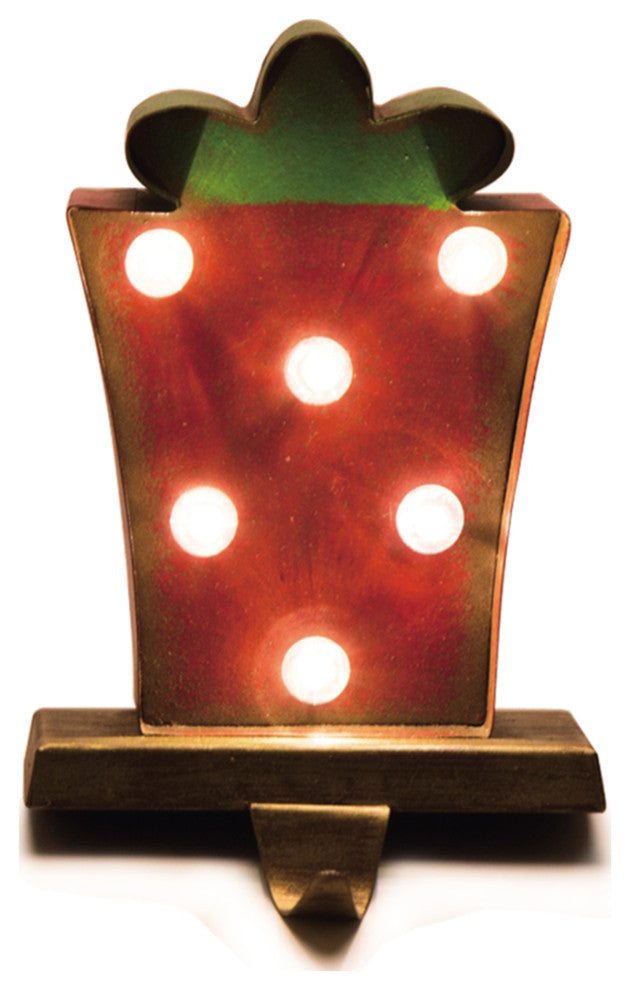 7.48"H Marquee LED Gi' Box Stocking Holder