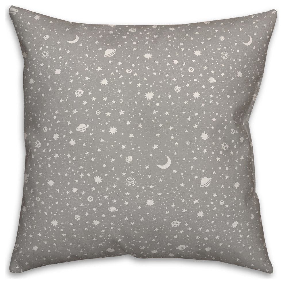Monogram E Space Doodle 16x16 Spun Poly Pillow