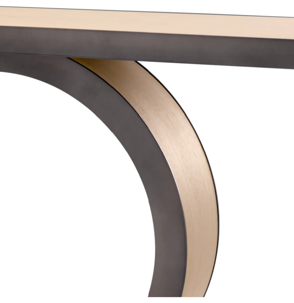 Oak Ring Console Table, Eichholtz Odis, Brown