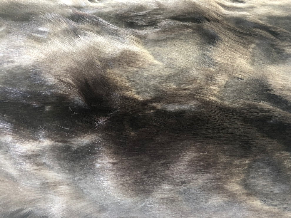 Plutus Brandy Gray Faux Fox Throw Blanket, 60x84