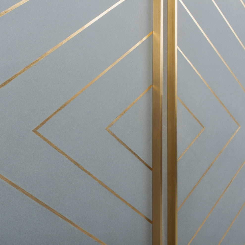 Safavieh Couture Titan Inlayed Cement Sideboard, Natural/Brass