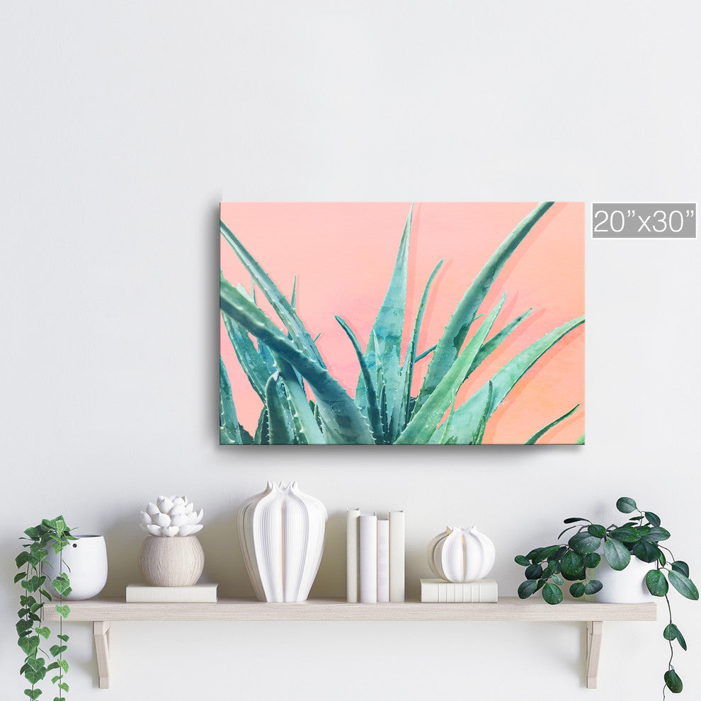 Ready2HangArt 'Aloe Need' Wrapped Canvas Succulent Wall Art, 20"x30"
