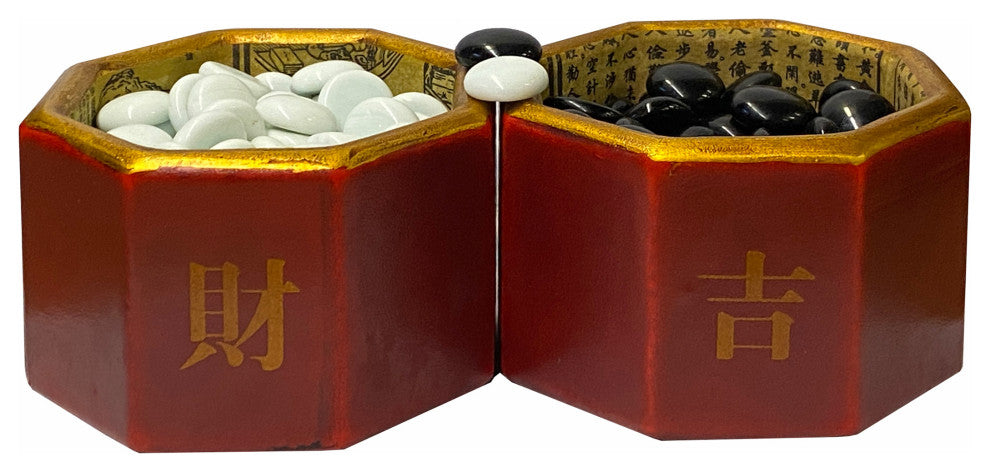 Chinese Oriental Black White "GO" Weichi Chess Folding Board Game Set Hws1798
