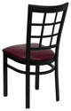 Flash Furniture Hercules Black Window Back Dining Chair in Burgundy