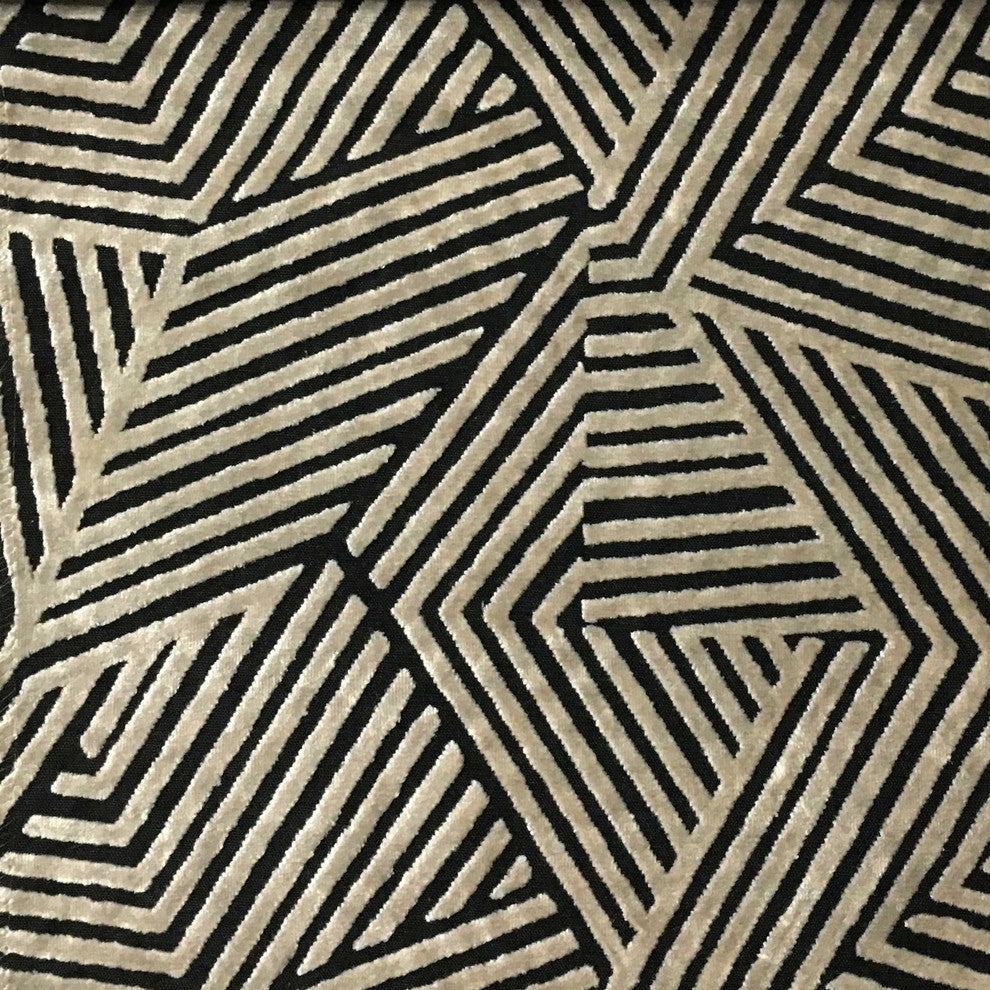 Aurora Burnout Velvet Drapery and Upholstery Fabric, Domino