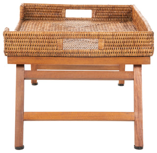 La Jolla Rattan Breakfast Tray with Foldable Legs, Honey Brown
