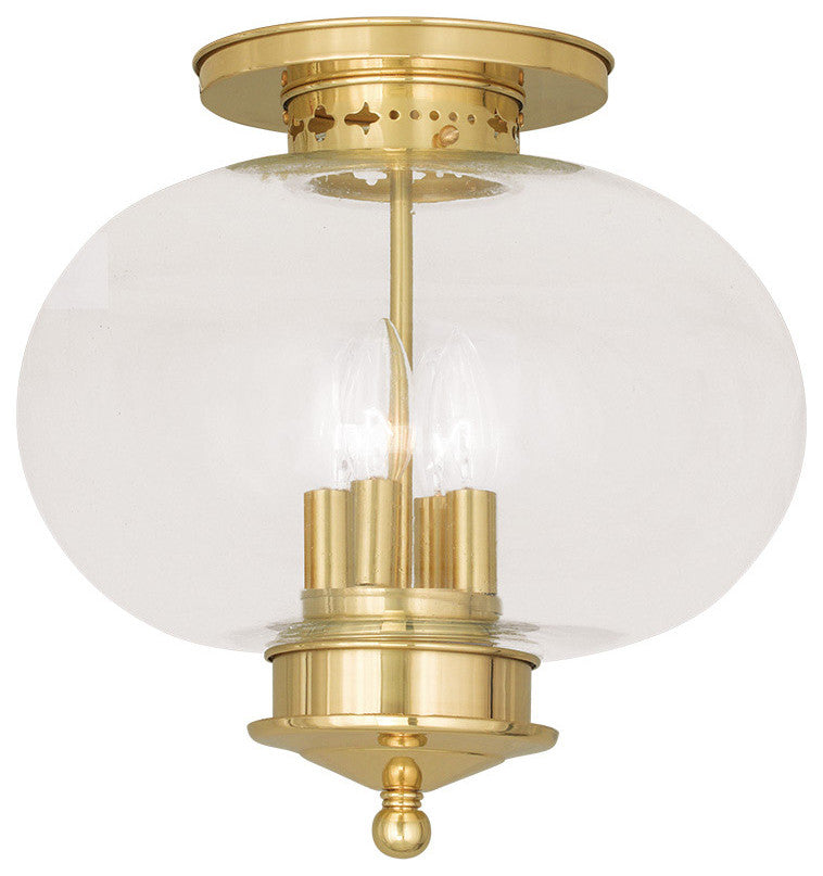Livex 5039-02 Ceiling Mount, Polished Brass