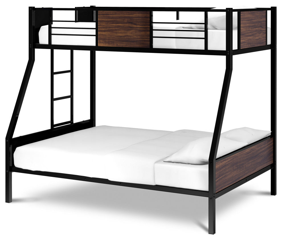 Jackson Full Twin Bunk Bed In Powder Coating Black Color