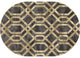 Bastille Fretwork Light Yellow 6'7"x9'6" Oval Area Rug