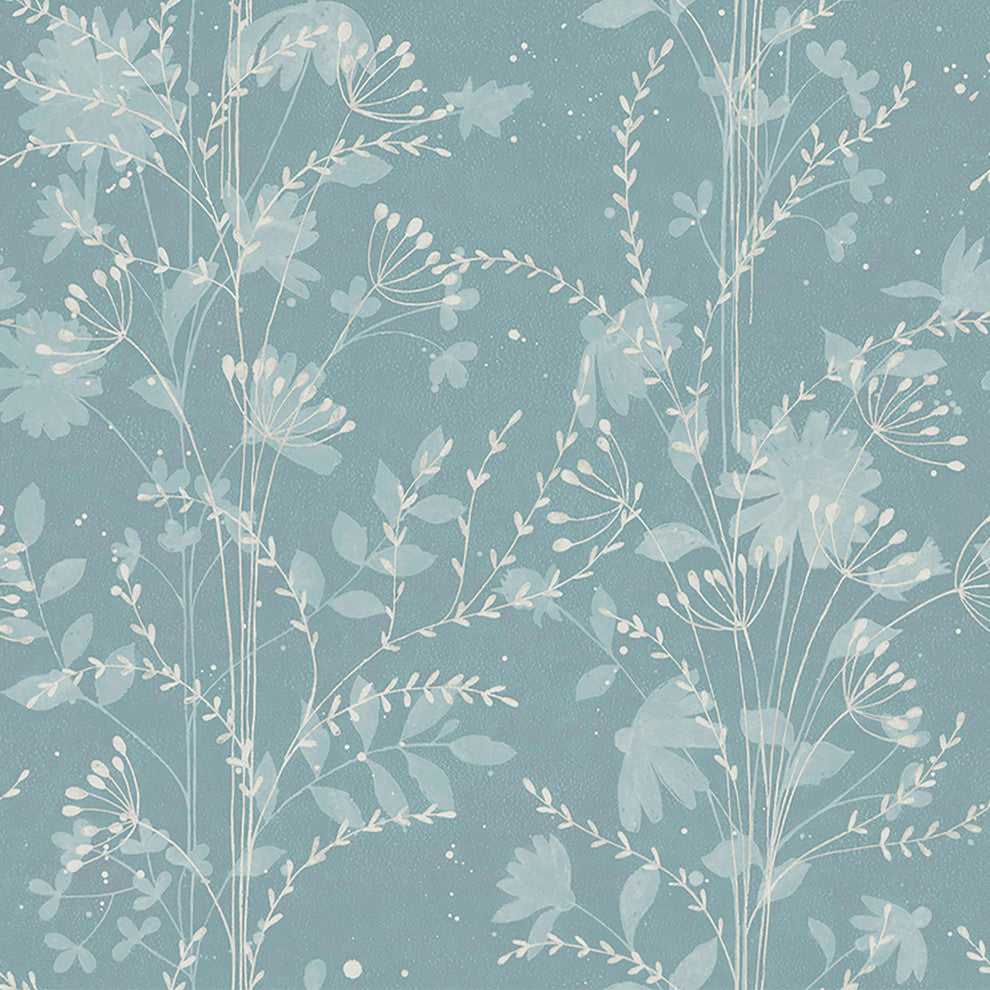 Laura Ashley Fennelton Wallpaper, Pale Newport Blue