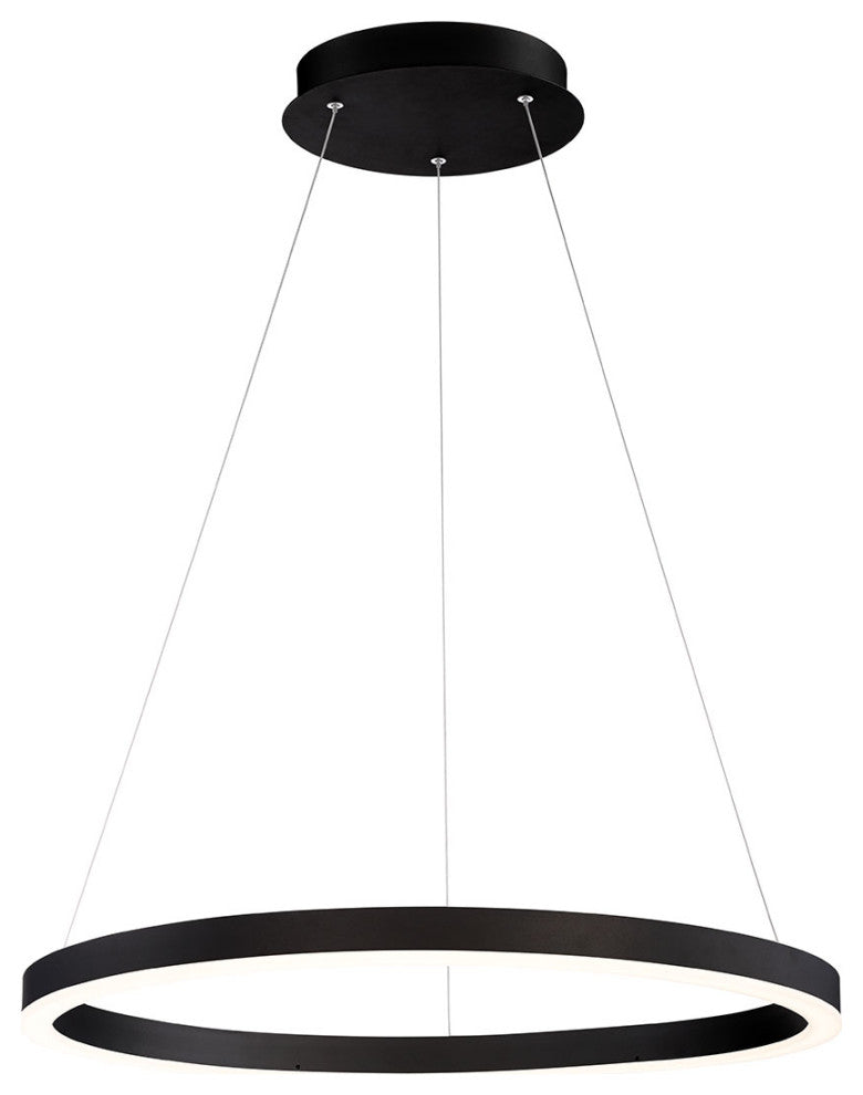 Spunto Oversized LED Small Ring Chandelier, Matte Black