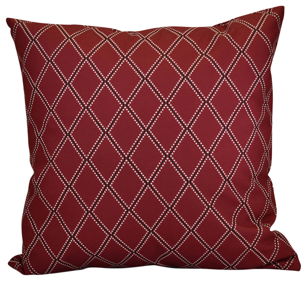 Decorative Outdoor Holiday Pillow, Cranberry, 16"x16"