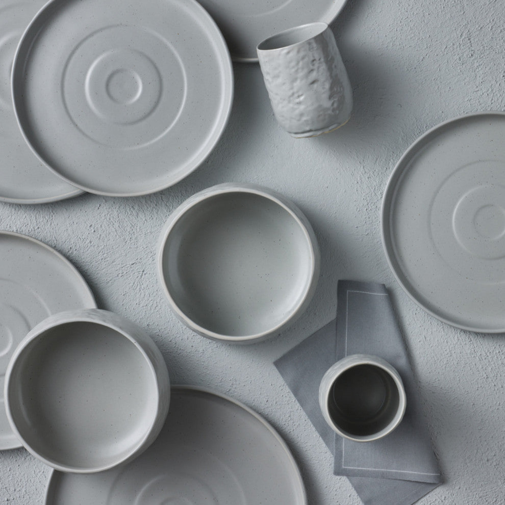 Stone by Mercer Project SHOSAI Stoneware 16 Piece Dinnerware Set, Grey