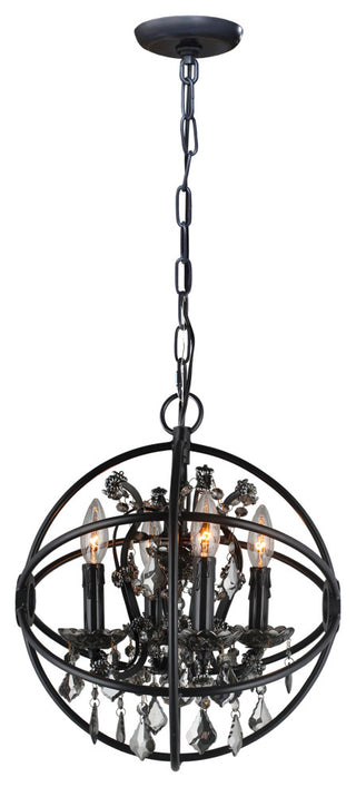 4-Light Globe Chandelier, Black