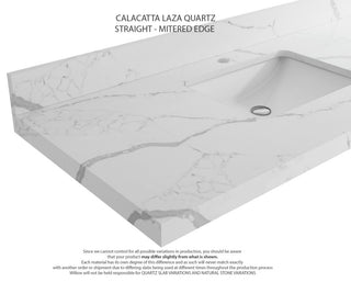 Cambridge 36 Right Offset Bath Vanity in White 2" Calacatta Laza