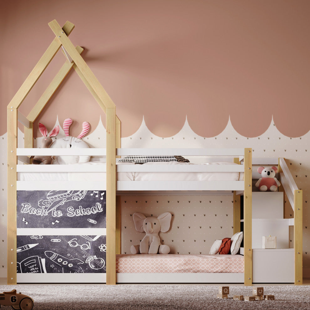 Gewnee Twin over Twin House Bunk Bed