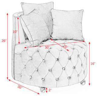Gewnee Velvet Upholstered Swivel Chair