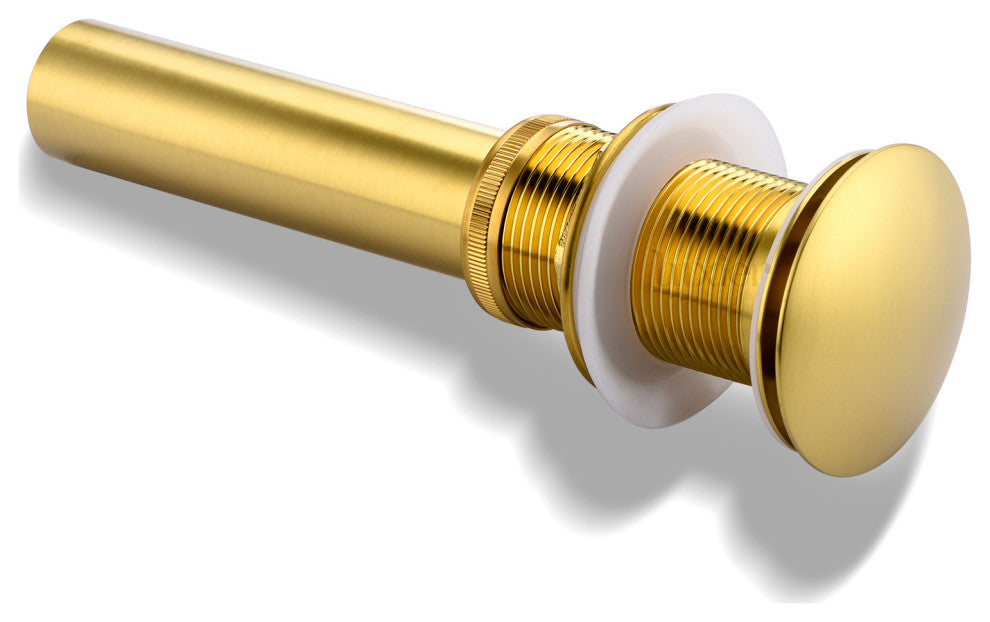 1-5/8" Push Pop-Up Drain Stopper No Overflow for Sink, Brushed Gold
