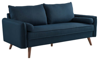 Revive Upholstered Fabric Sofa and Loveseat Set Azure