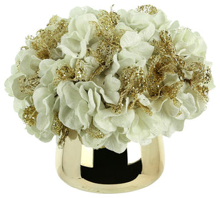 Hydrangea Holiday Arrangement in a Glass Vase