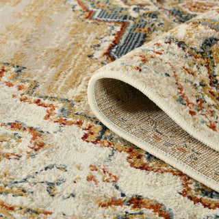 Athinai Marmet Gold Medallion Area Rug, 7'9"x9'9"