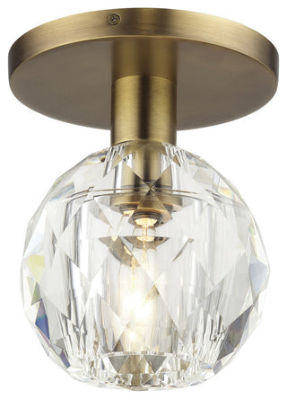 Whitfield 1-Light Natural Brass Crystal Semi-Flush