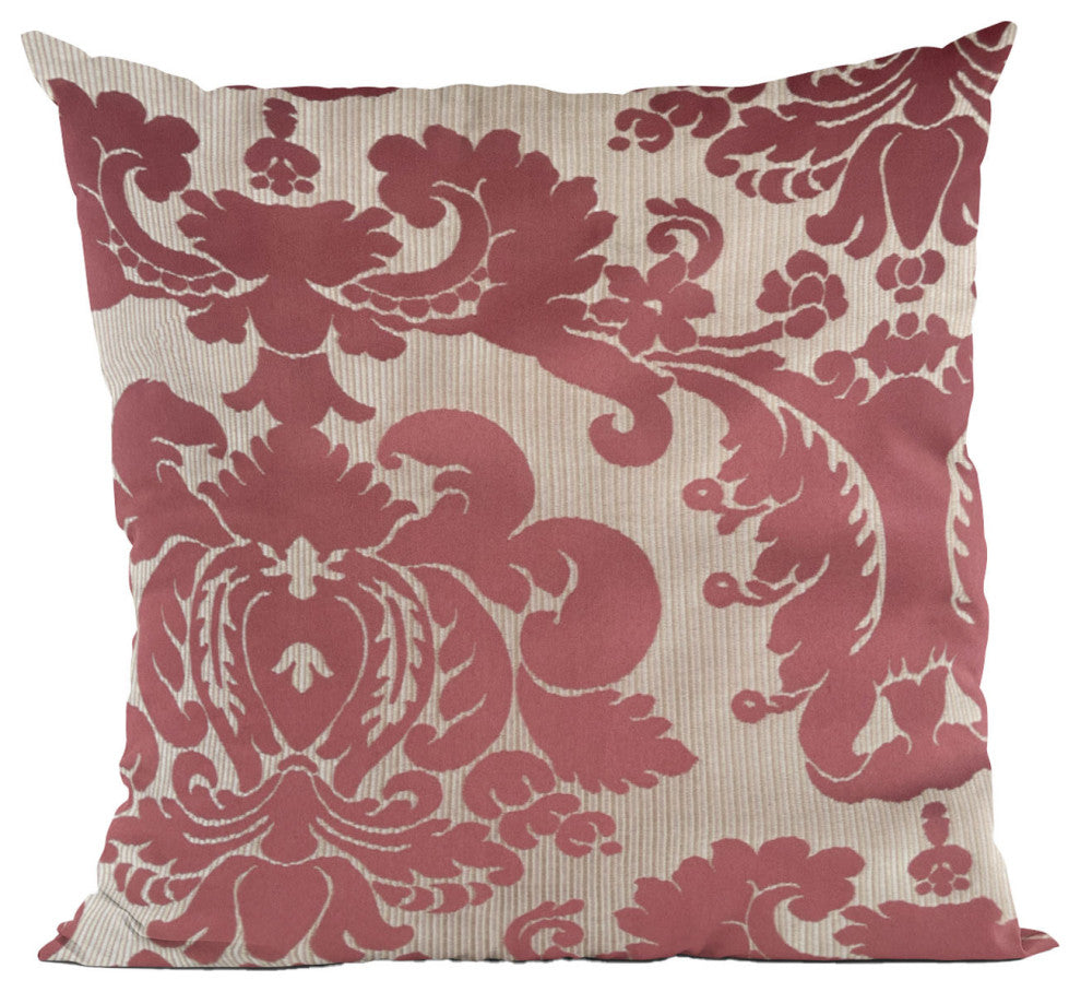 Sacred Shield Red and Beige Luxury Throw Pillow, 20"x30" Queen