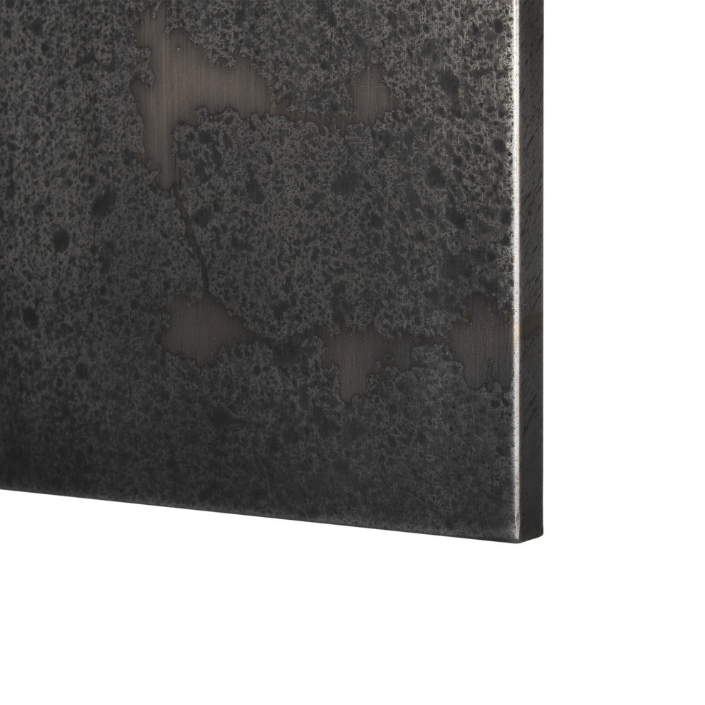 Raum Painted Monochrome With Acid Wash Metal Wall Art