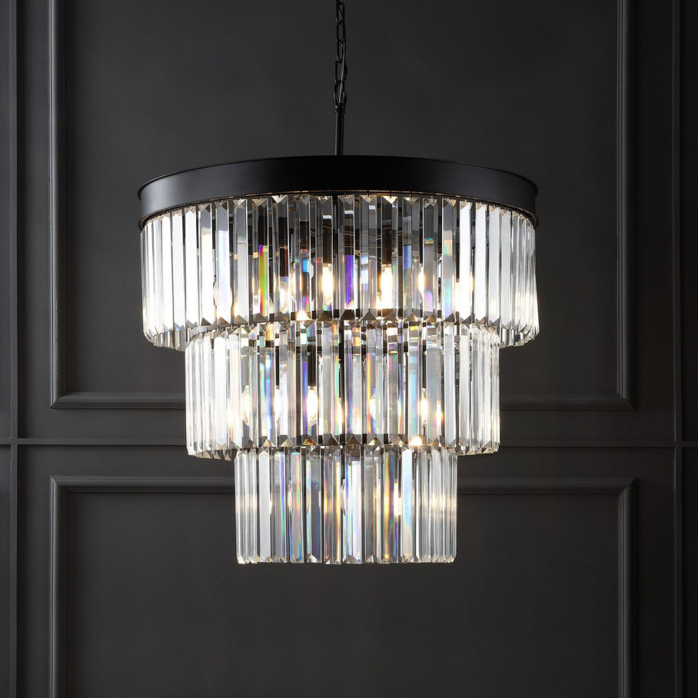 Safavieh Couture Coulette 3 Tier Crystal Chandelier Black
