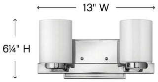 Hinkley Miley Small Two Light Vanity, Chrome