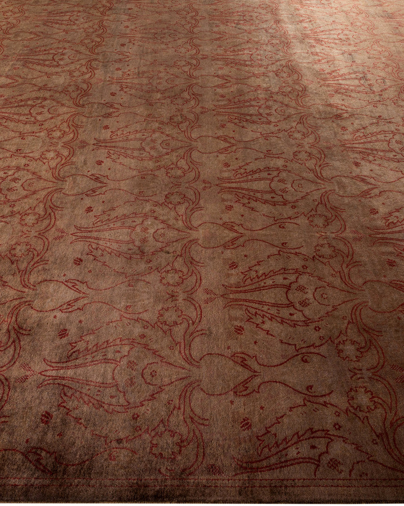 Fine Vibrance, One-of-a-Kind Hand-Knotted Area Rug Brown, 9' 5" x 11' 8"